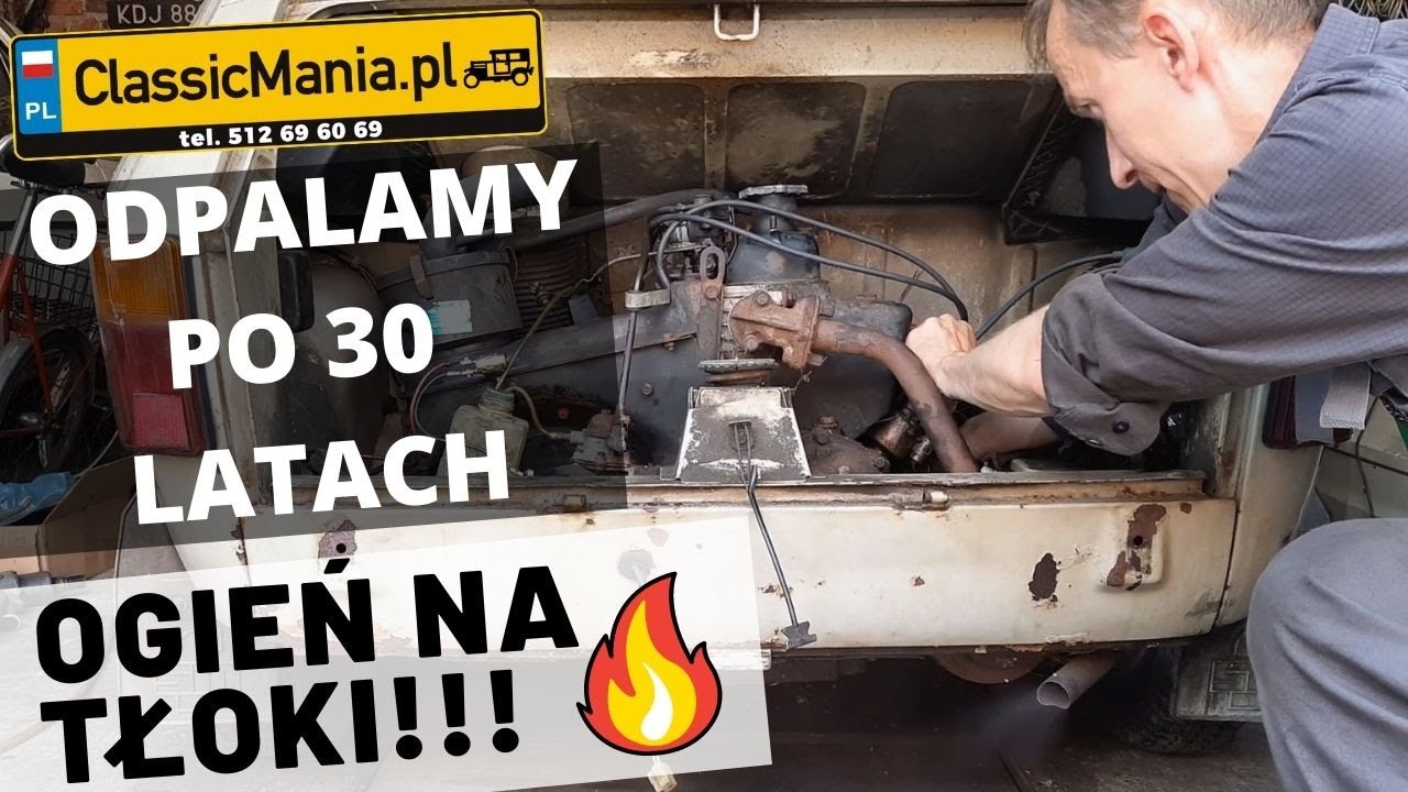 #OgieńNaTłoki - Odpalanie po 30 latach - Very Very COLD START - Fiat 126p Maluch 600 tka