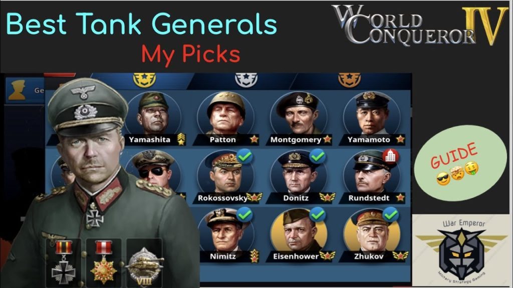 World Conqueror 4 (WC4) Guide, Best Tank Generals